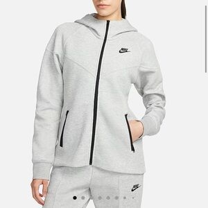 New Nike Sportswear Tech Fleece Windrunner  Hoodie Light Grey Women's XL